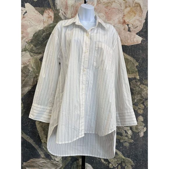 NWT CITIZENS of Humanity Cocoon Shirt In Bitter Chocolate Stripe Size Small Top - Picture 8 of 12